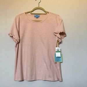 NWT CeCe SHORT SLEEVE PINK TOP SIZE LARGE